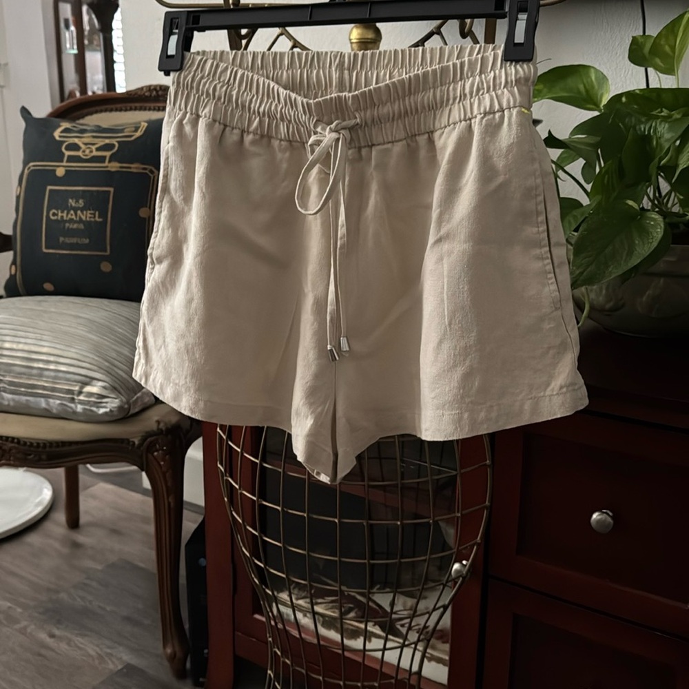 ZARA Women’s Linen  Drawstring Shorts Size XS NWT